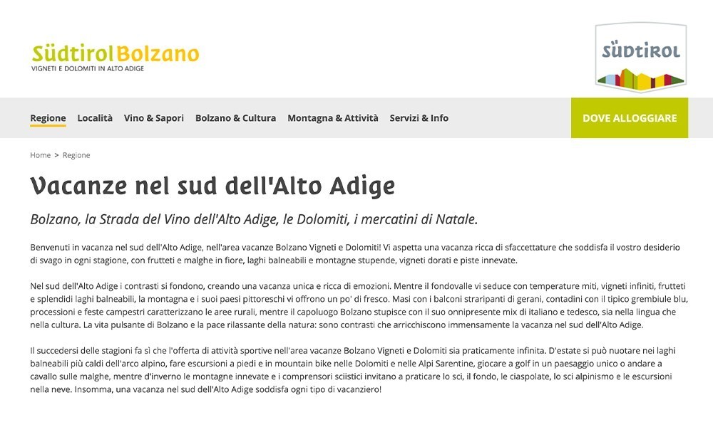 sito ufficiale alto adige